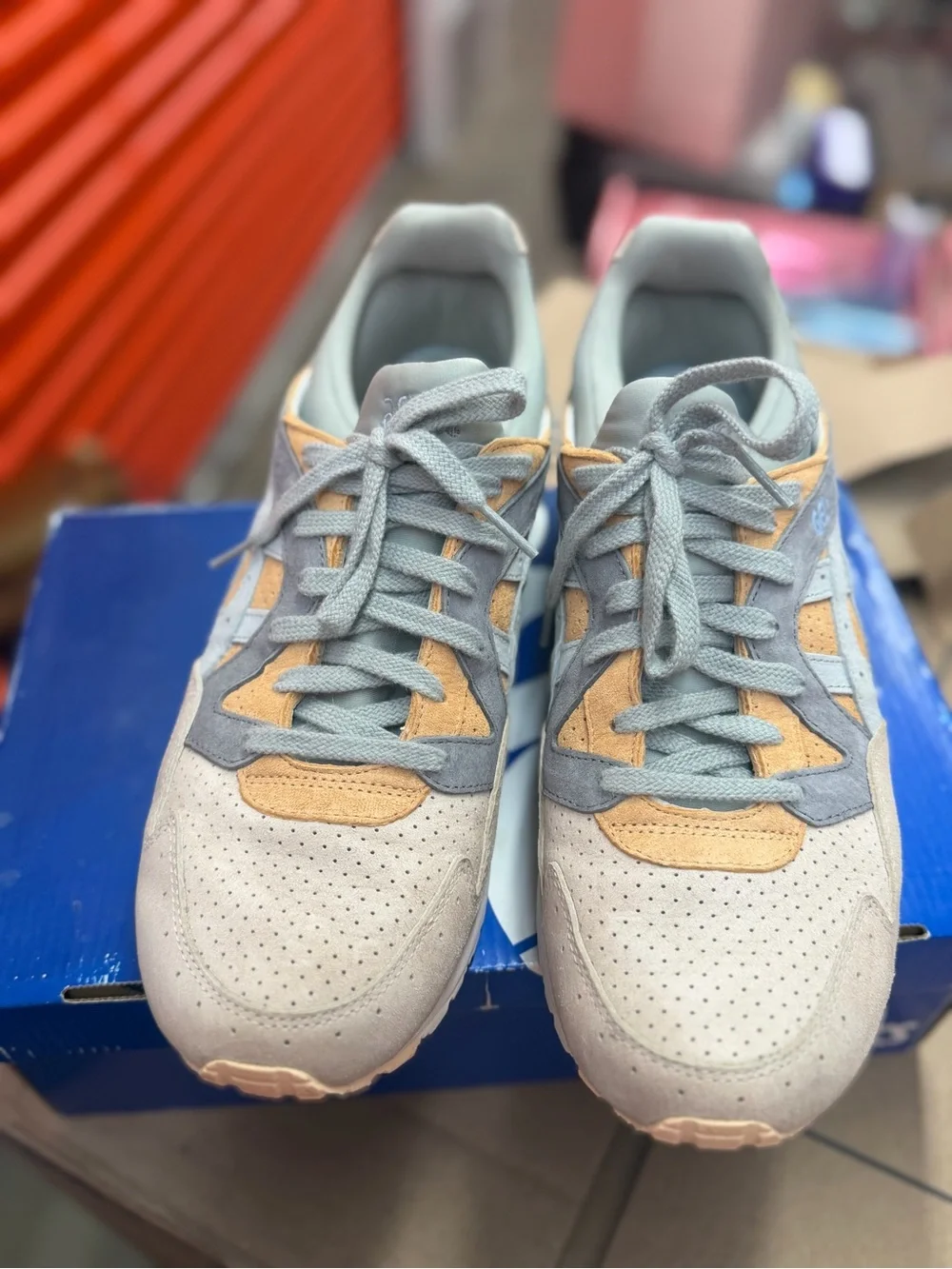 ASICS Sneakers in Light Gray and Tan